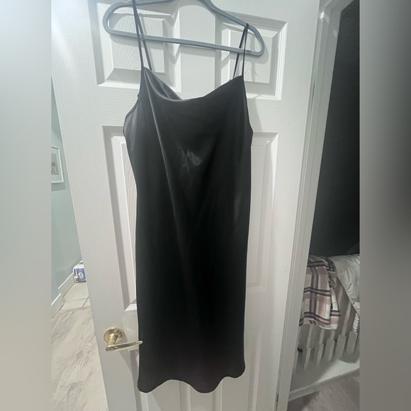 Bebe | Black Satin Cowl Neck Slip Dress Size XL. In EUC! - Picture 3 of 5